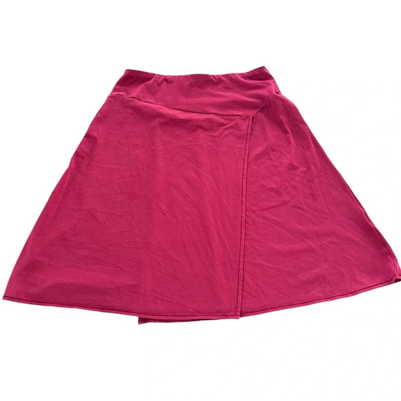 Patagonia Womens Medium Maroon Wrap Style Knit Skirt Organic Cotton Pull On Red - Picture 1 of 6